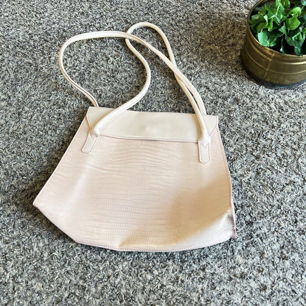 Vtg Tosca Blu Baby Pink Snake Leather Hand Bag Purse Satchel Shoulder Italy